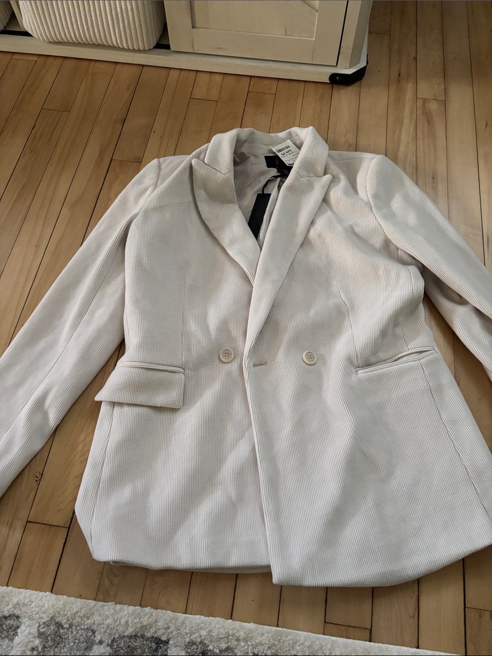 House of Harlow 1960 Cream Double-Breasted Blazer Jacket